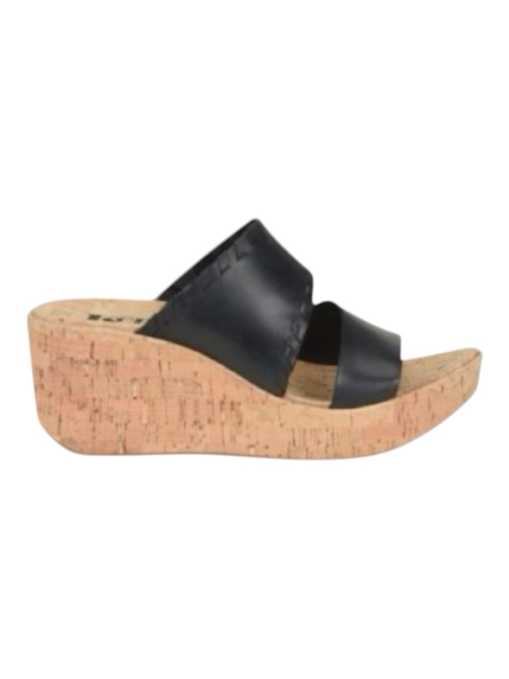 KORKS Women's Kendri Black Wedge Leather Sandals Size 6